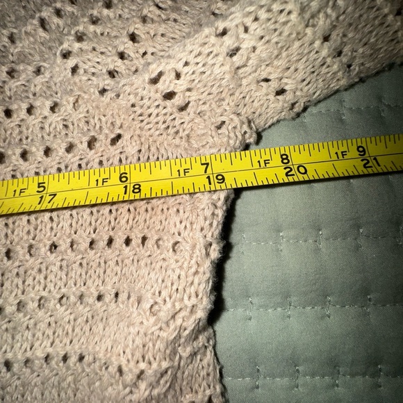 Bethany Mota Striped Tan w Green/pink stripe Women's cardigan. Size Small. VGUC - Picture 8 of 10